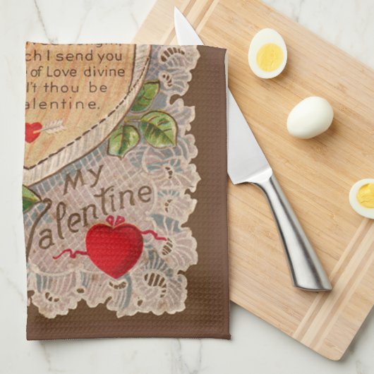 Valentingedicht mit Spitzen Handtuch (Viertel Falte)