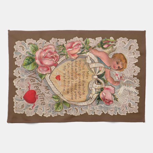 Valentingedicht mit Spitzen Handtuch (Horizontal)