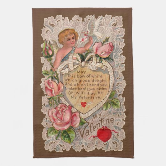 Valentingedicht mit Spitzen Handtuch (Vertikal)