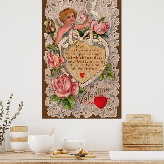 Valentingedicht mit Spitzen Poster (Küche)