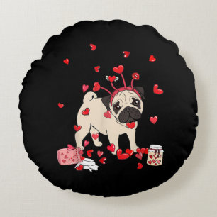 Valentingeschenk für Hunde Niedlicher Valentinst Rundes Kissen