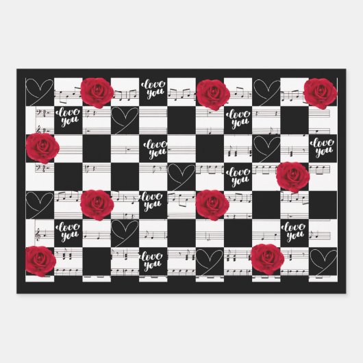 Valentingeschenk Geschenkpapier Set (Vorderseite)