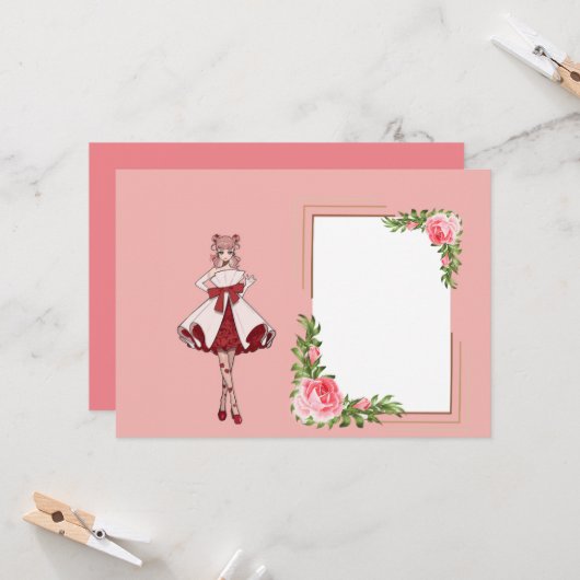 Valentingeschenk Karte (Vorderseite/Rückseite Beispiel)