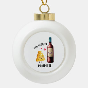 Valentingeschenk macht mich vollständig keramik Kugel-Ornament