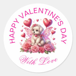Valentingeschenke - Pawsitiv Adorable Welpe 3 Runder Aufkleber