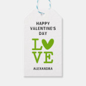 Valentingrün-weiße Liebe Geschenkanhänger (Vorderseite)