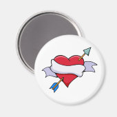 Valentinherz Bow & Arrow mit leerem Banner Magnet (Vorderseite/Rückseite)