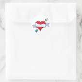 Valentinherz Bow & Arrow mit leerem Banner Runder Aufkleber (Tasche)