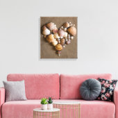 Valentinherz hergestellt mit Muscheln Leinwanddruck (Insitu (Wohnzimmer))