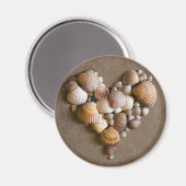 Valentinherz hergestellt mit Muscheln Magnet (Vorderseite/Rückseite)