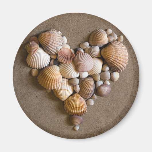 Valentinherz hergestellt mit Muscheln Magnet (Vorne)