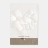 Valentinherz hergestellt mit Muscheln Post-it Klebezettel (Vorderseite)