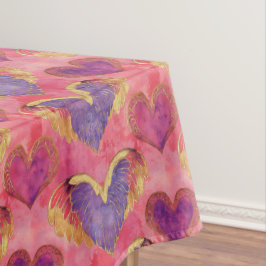 Valentinherz mit goldenen Winkeln Tischdecke