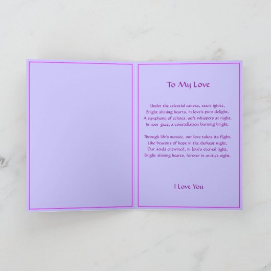 Valentinherz mit Liebe Gedicht Karte (Innenseite)