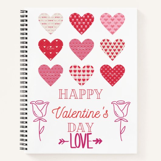 Valentinherz mit Liebe Notizblock (Vorderseite)