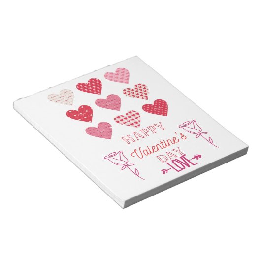 Valentinherz mit Liebe Notizblock (angewinkelt)