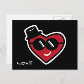 Valentinherz Postkarte (Vorne/Hinten)