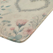 Valentinherz Vintage Pastellfarben Schneidebrett (Ecke)