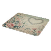 Valentinherz Vintage Pastellfarben Schneidebrett (Ecke)