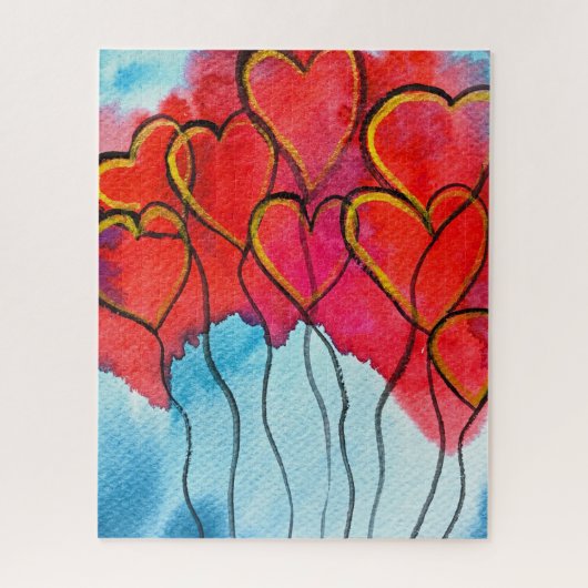 Valentinherzen Ballons Puzzle (Vertikal)