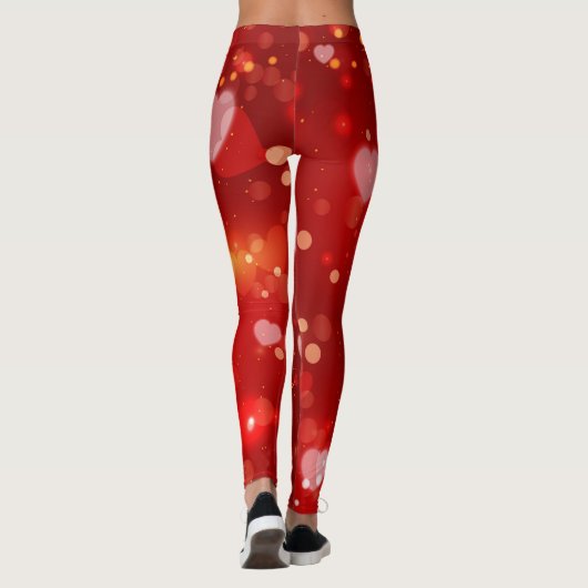 Valentinherzen-Collage Muster Leggings (Rückseite)