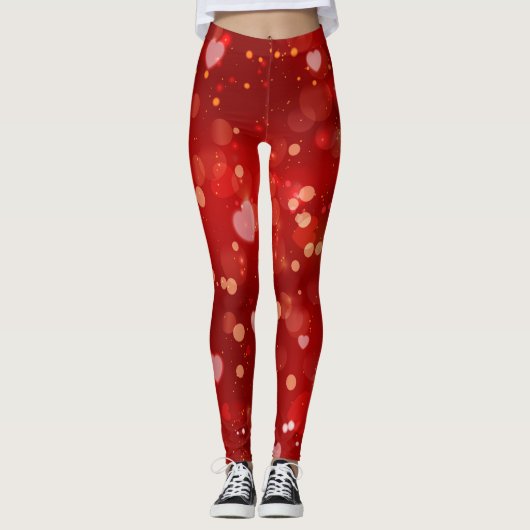Valentinherzen-Collage Muster Leggings (Vorderseite)