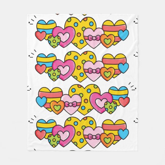 Valentinherzen Fleecedecke (Vorderseite)