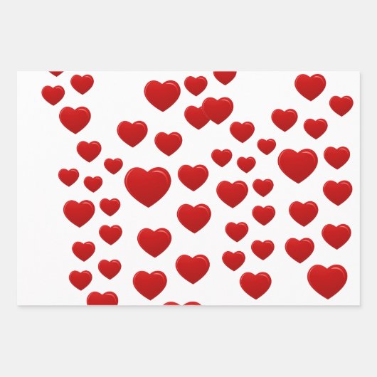 Valentinherzen Geschenkpapier Set (Vorderseite)