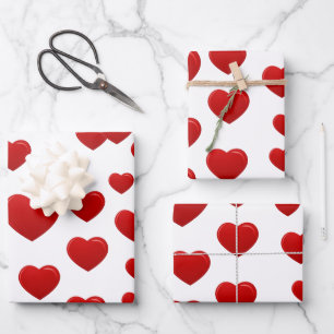 Valentinherzen Geschenkpapier Set