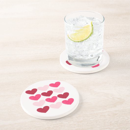 Valentinherzen Getränkeuntersetzer (Seite)