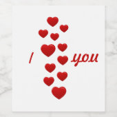 Valentinherzen Ich Liebe Sie Weinetikett (Einzelnes Label)
