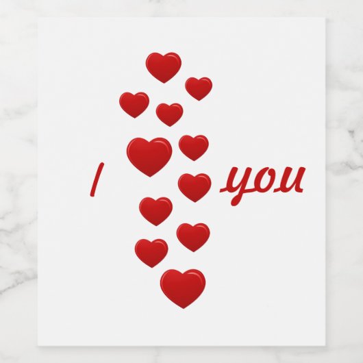 Valentinherzen Ich Liebe Sie Weinetikett (Einzelnes Label)