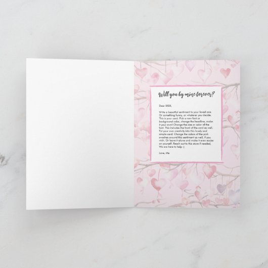 Valentinherzen Karte (Innenseite)