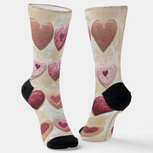 Valentinherzen mit Texturen und kopieren Raum Socken (Gewinkelt)