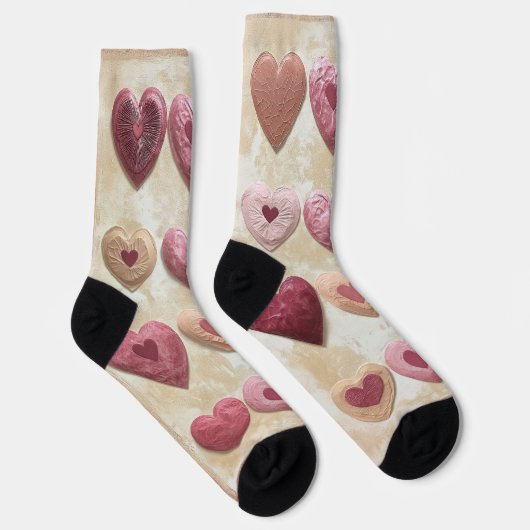 Valentinherzen mit Texturen und kopieren Raum Socken (Rechts)