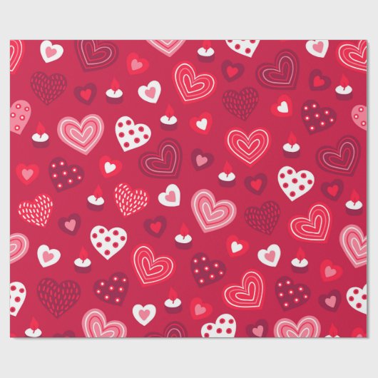 Valentinherzen Muster 2 Packpapier (Flach)