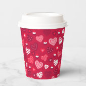 Valentinherzen Muster 2 Papierbecher (Vorderseite)
