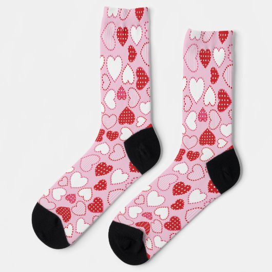 Valentinherzen Mustersocken Socken (Linkes Detail)