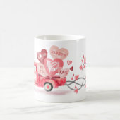 Valentinherzen Wasserstraßenlkw Kaffeetasse (Mittel)