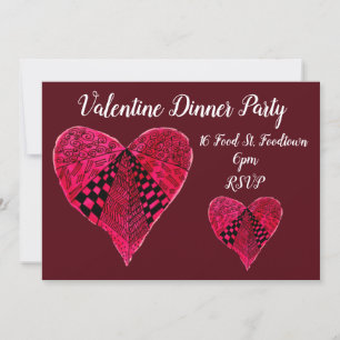 Valentinherzen whimsical Abendessen Party Einladung