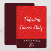 Valentinherzen, whimsical Dinner Party Einladung (Vorne/Hinten)