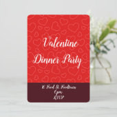 Valentinherzen, whimsical Dinner Party Einladung (Stehend Vorderseite)