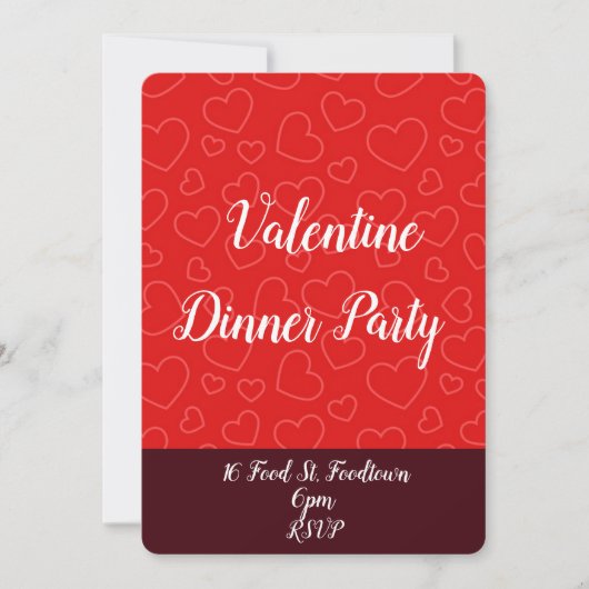 Valentinherzen, whimsical Dinner Party Einladung (Vorderseite)