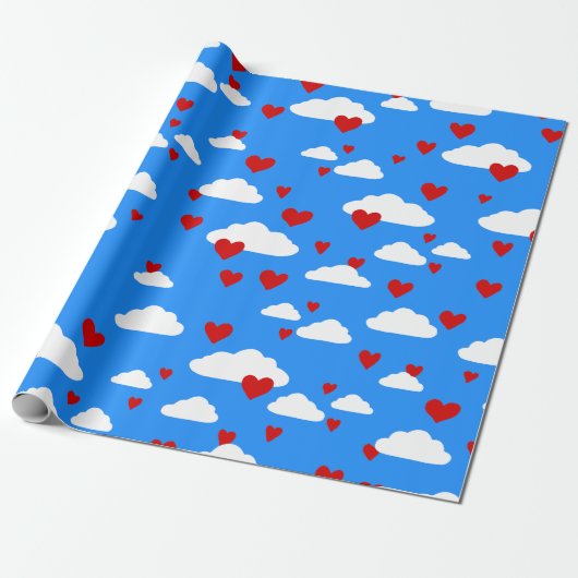 Valentinherzen Wolken Himmel Liebe romantisch Geschenkpapier (Ungerollt)