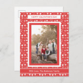 Valentinherzen zeichnend familiäres Foto Postkarte (Vorne/Hinten)