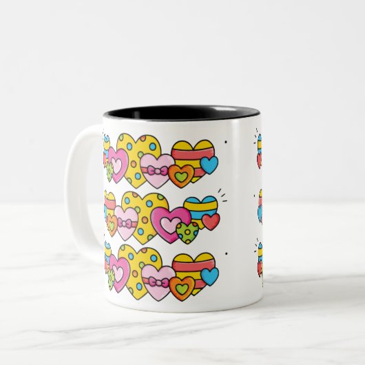 Valentinherzen Zweifarbige Tasse (Vorderseite Links)