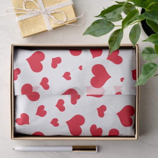 Valentinhörer Random Muster rot/weiß Seidenpapier (Geschenk)