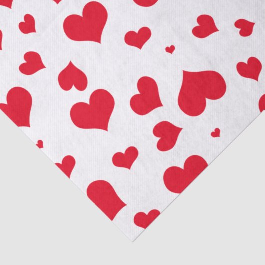 Valentinhörer Random Muster rot/weiß Seidenpapier (Detail)