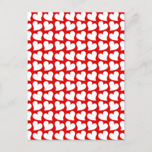 VALENTINIEN ROTE UND WEISSE HERZEN VALENTINE POSTKARTE