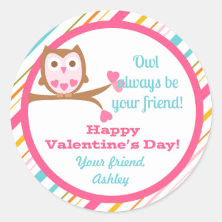 Valentinin-Aufkleber "Owl Always Be Your Friend" Runder Aufkleber